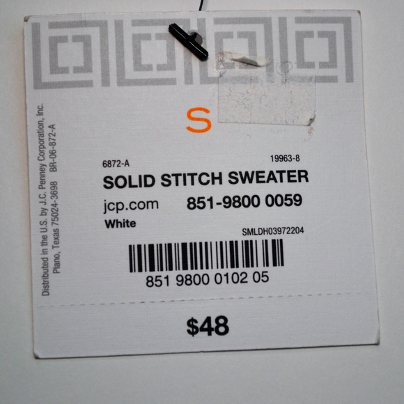 Liz Claiborne Tan/White Solid Stitch Sweater - Picture 2 of 5